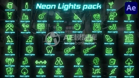 29336Adobe After Effects的霓虹灯大礼包 AE模版