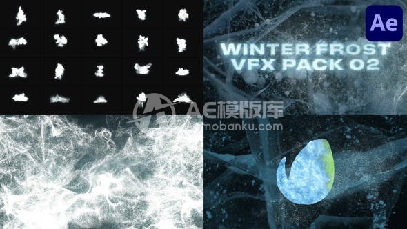 29344冬日霜冻特效包(After Effects AE模版)