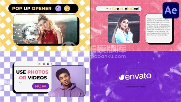 29351时尚弹出式开场动画 | Adobe After Effects AE模版