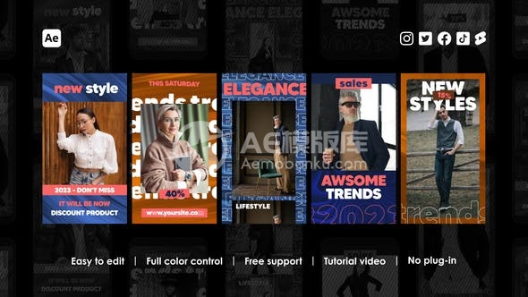 29369时尚 Instagram 短视频特效模板 AE模版