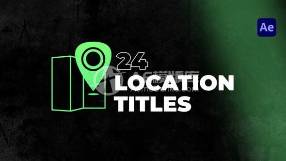 2938124个地点标题 AE模板