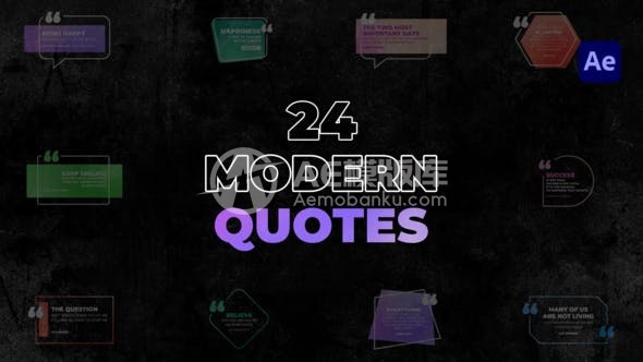 2938624个现代引语标题 AE模版