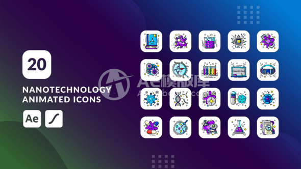 29486纳米技术动态图标 | Adobe After Effects AE模版