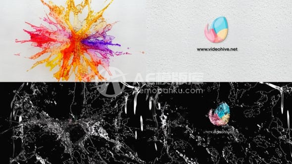 29497水花飞溅的徽标揭示2风格 AE模版