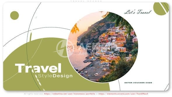 29523旅行开场动画 AE模版