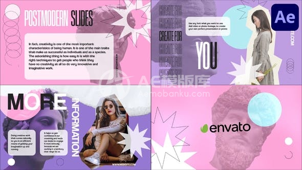 29530后现代多彩幻灯片AE模版