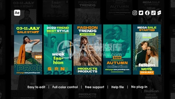 29537时尚的Instagram轮盘舞蹈效果 AE模版