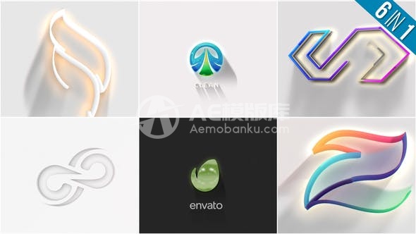 29539简洁极简LOGO展示效果AE模版