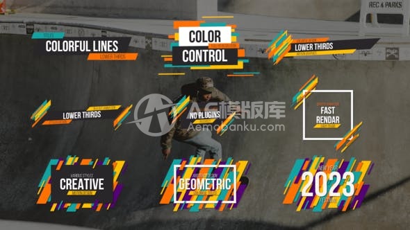 29560抽象线条标题和标题栏证言AE模版