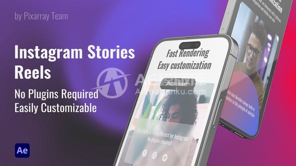 29588Instagram故事短视频展示模板（AE模板）