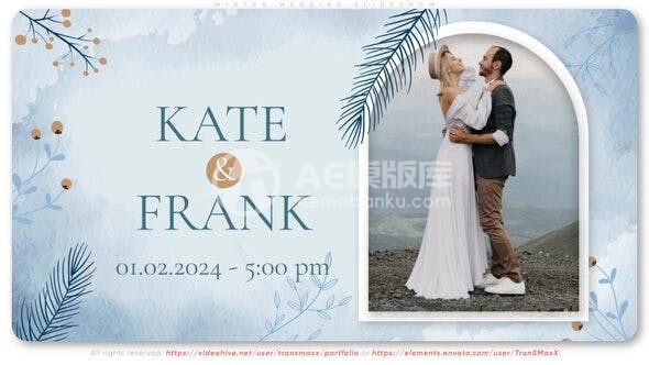 29643寒冬婚礼幻灯片制作AE模版