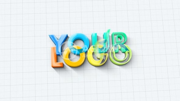 29665光泽标志动画堆叠 AE模版