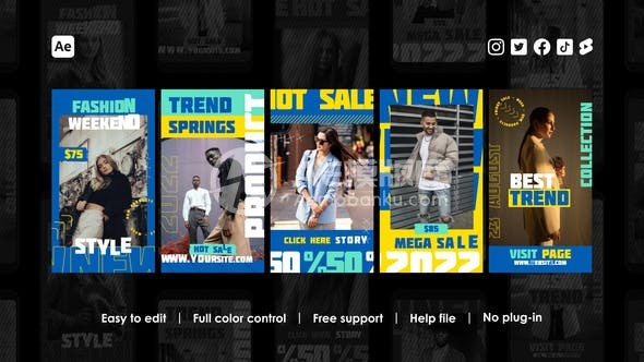 29722时尚Instagram特效视频模板  AE模版