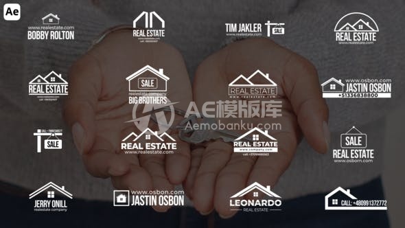29737房地产显示屏AE模版
