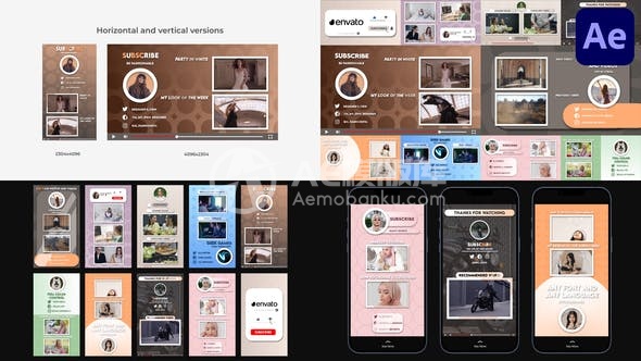 29745社交媒体片尾屏幕 – AE模板