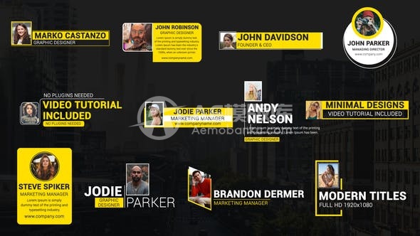 29757整洁的照片标题片段 AE模版