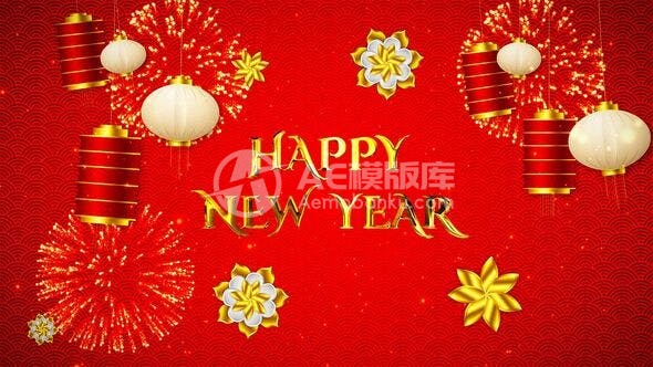 29769红灯笼的中国新年幻灯片 AE模版