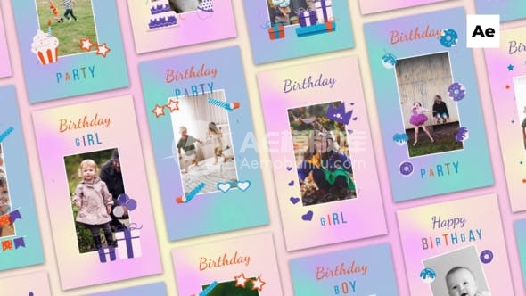 29772快乐生日 Instagram 故事 AE模板