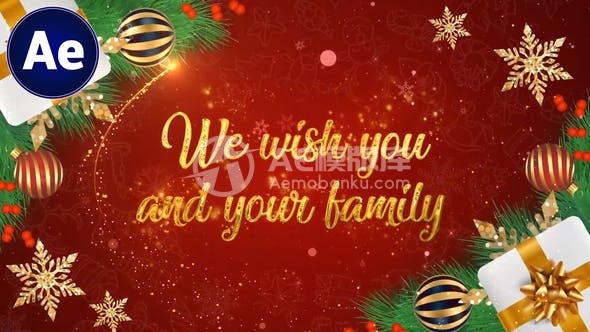 29813圣诞祝福 | 圣诞主题标题 | 新年问候 | 快乐新年 AE模版