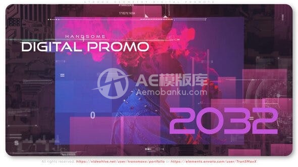 29814强劲几何数字推广 AE模版