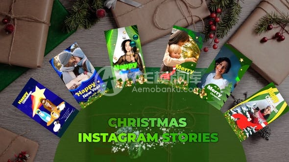 29824创意圣诞节Ins故事AE模版