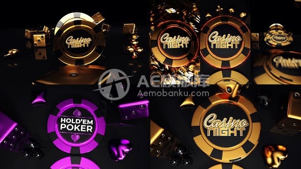 29840黄金筹码赌场与Instagram故事 AE模版