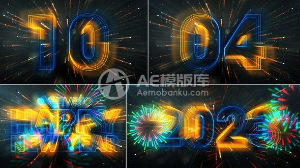 298432023年新年倒计时效果AE模版