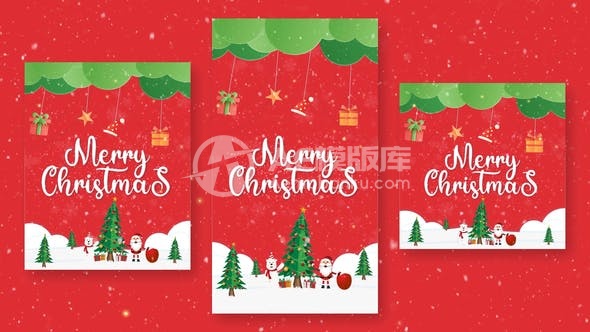 29853圣诞快乐的IG竖版进场 AE模版