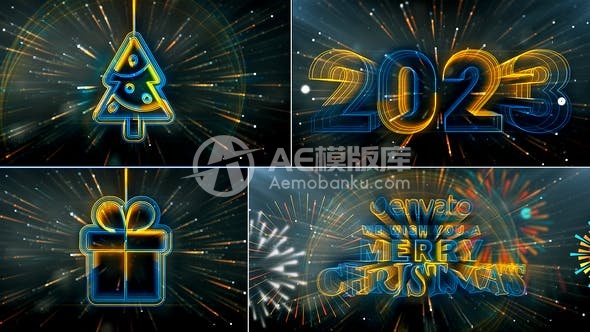 29876圣诞祝福 // 快乐圣诞片头 // 2023 AE模版