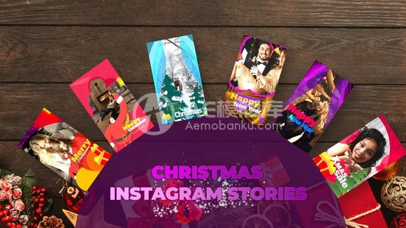 29890现代圣诞节的Instagram故事（AE模版）