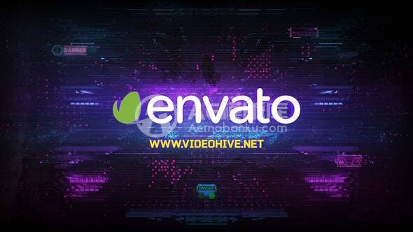 29905赛博朋克Logo揭示效果 AE模版