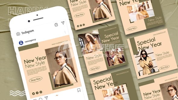 29914新年快乐Instagram故事 AE模版