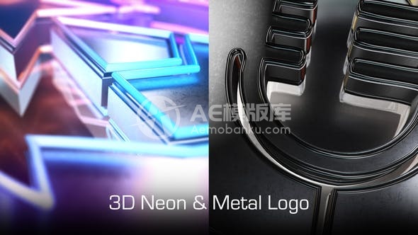 29919霓虹金属LOGO开场引言AE模版