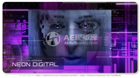 29928霓虹数字幻灯片 AE模板