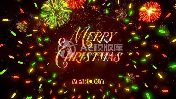 29937圣诞灯光问候 AE模版