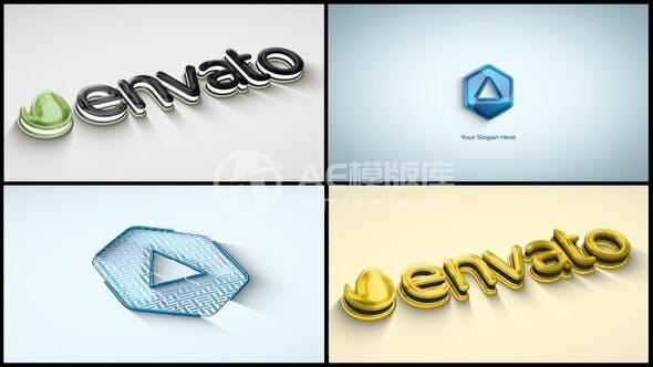 299513D 光泽徽标揭示 AE模版