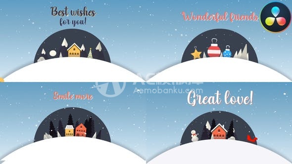 29964圣诞祝福 | 道狄斯彩色校正（DaVinci Resolve）AE模版