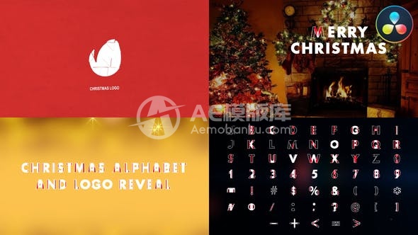 29970圣诞字母和标志（供DaVinci Resolve使用） AE模版