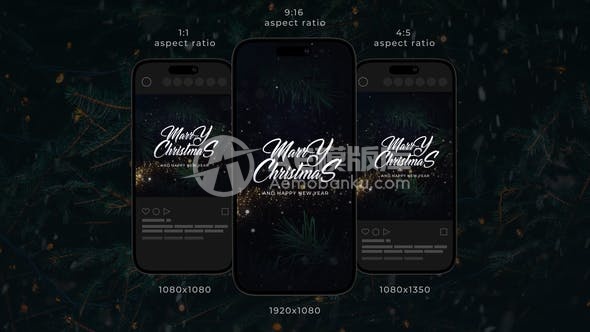 29980圣诞祝福的Instagram故事 AE模版