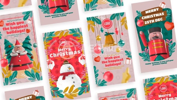 299883D可爱圣诞故事 AE模板