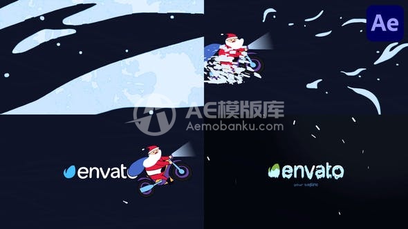 29994圣诞摩托徽标启动器 | Adobe After Effects AE模版