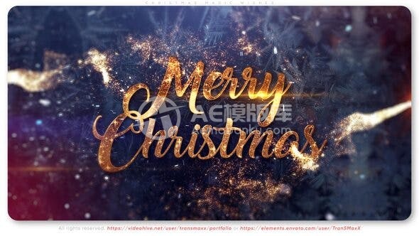 30003圣诞魔法祝福 AE模版