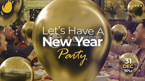 30019新年派对开始啦 AE模版