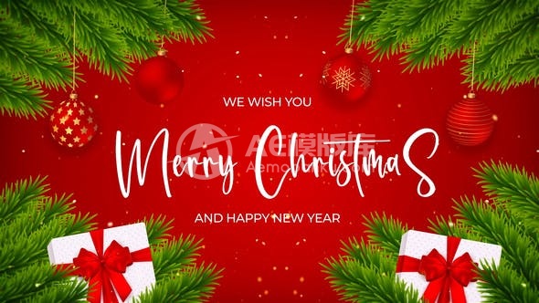 30024圣诞快乐标题 AE模版