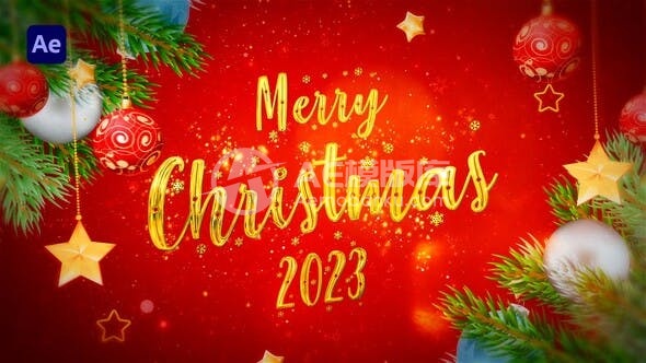 30030圣诞节标题开场 | 圣诞节引导 | 圣诞节文字幻灯片AE模版