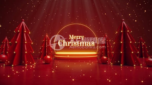 30040红色圣诞祝福 AE模版