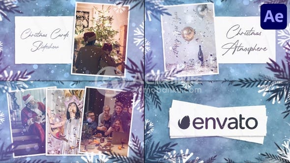 30043圣诞卡片幻灯片（AE模版）