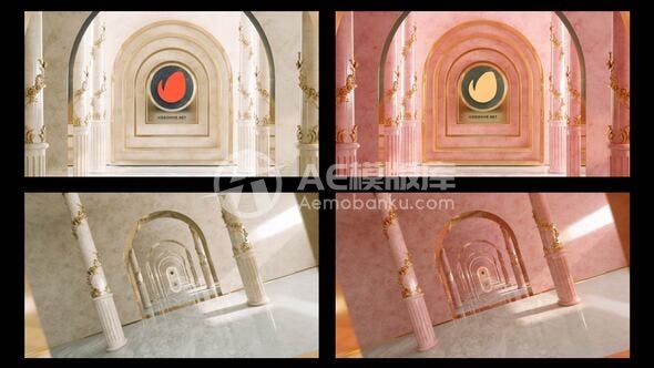 30045优雅大厅中的标志AE模板