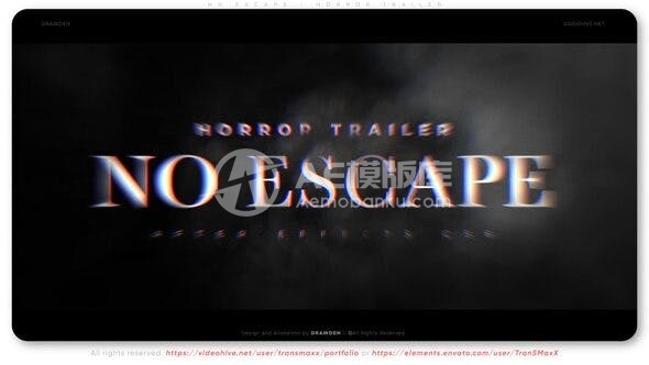 30048无法逃脱 – 恐怖预告片 AE模版