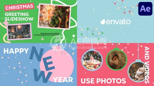 30056圣诞问候场景幻灯片，适用于Adobe After Effects AE模版